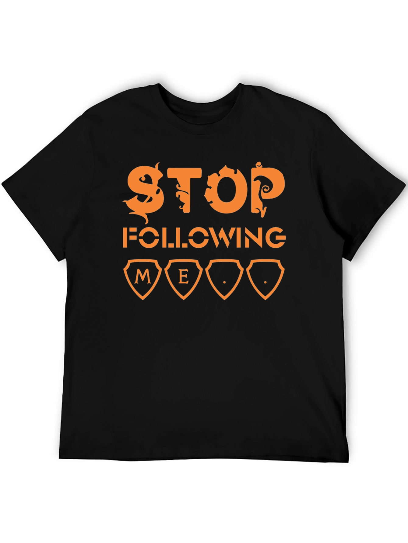 Stop Following Me Graphic T-Shirt - Black