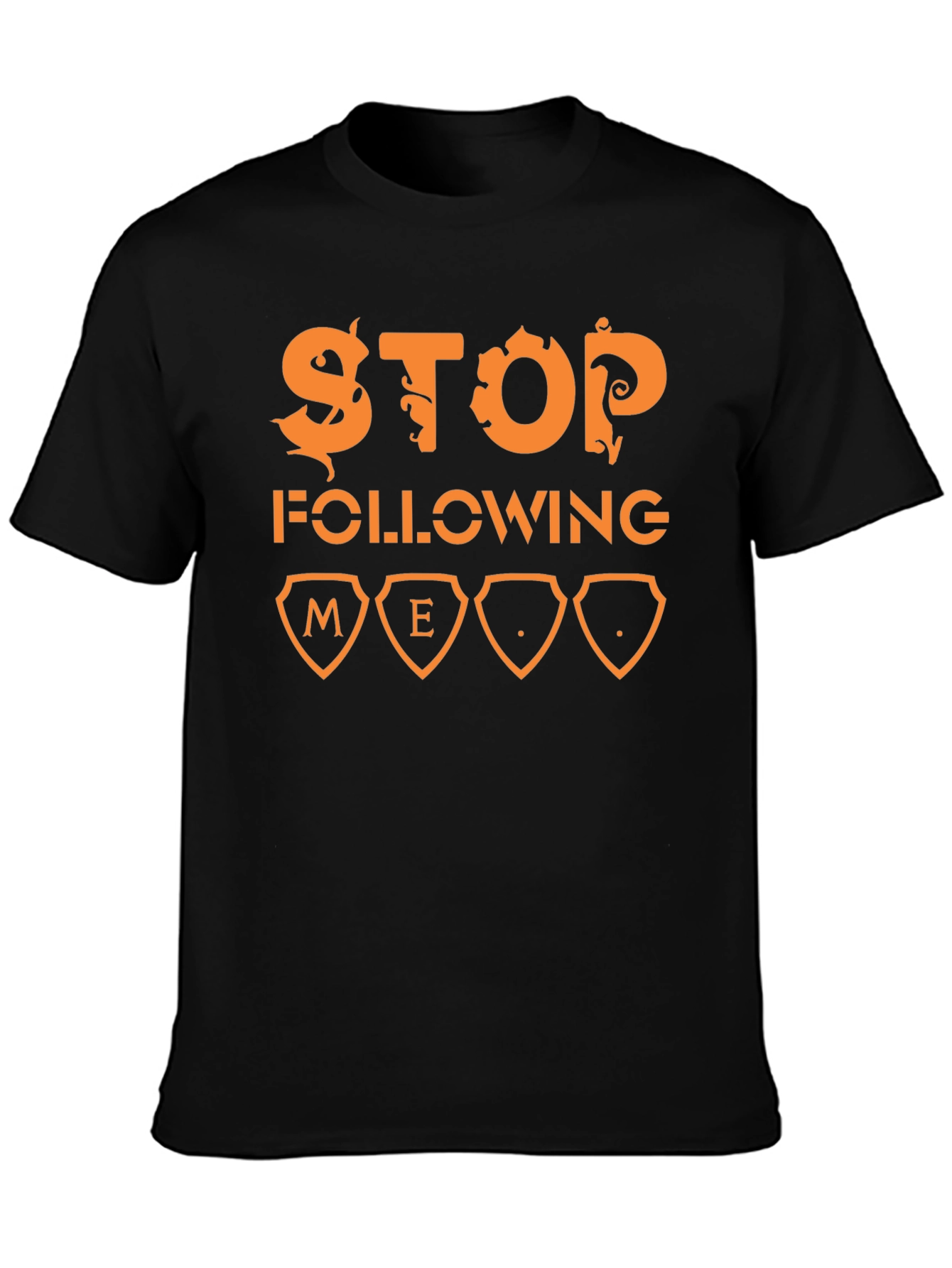 Stop Following Me Graphic T-Shirt - Black
