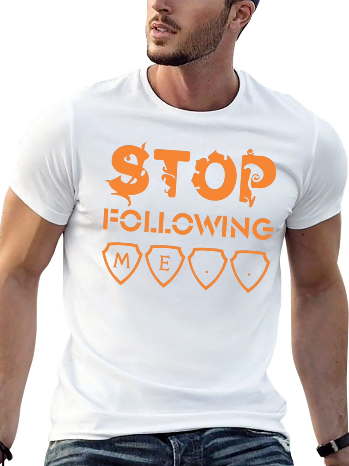 Stop Following Me Graphic T-Shirt - Black