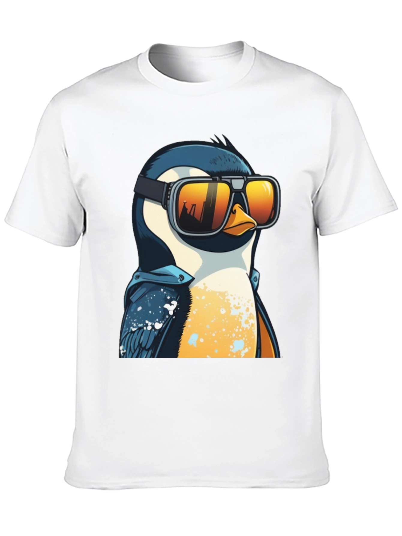 Cool Penguin Graphic Tee - Black Cotton T-Shirt