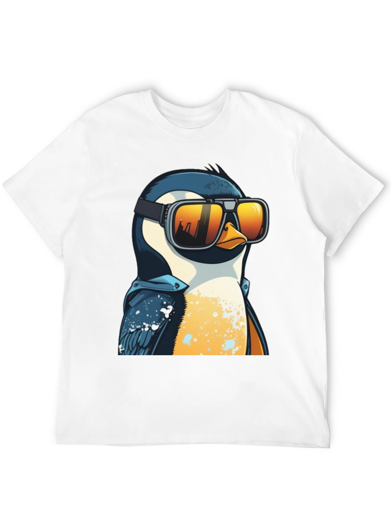 Cool Penguin Graphic Tee - Black Cotton T-Shirt
