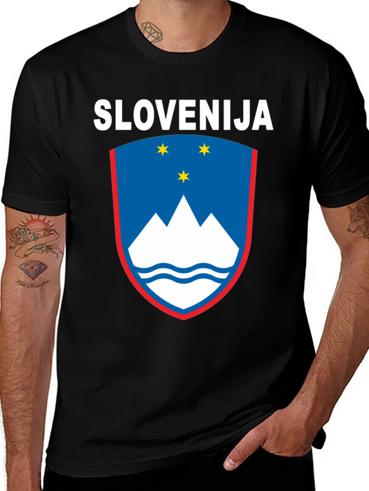 Slovenia Flag Crest Graphic T-Shirt