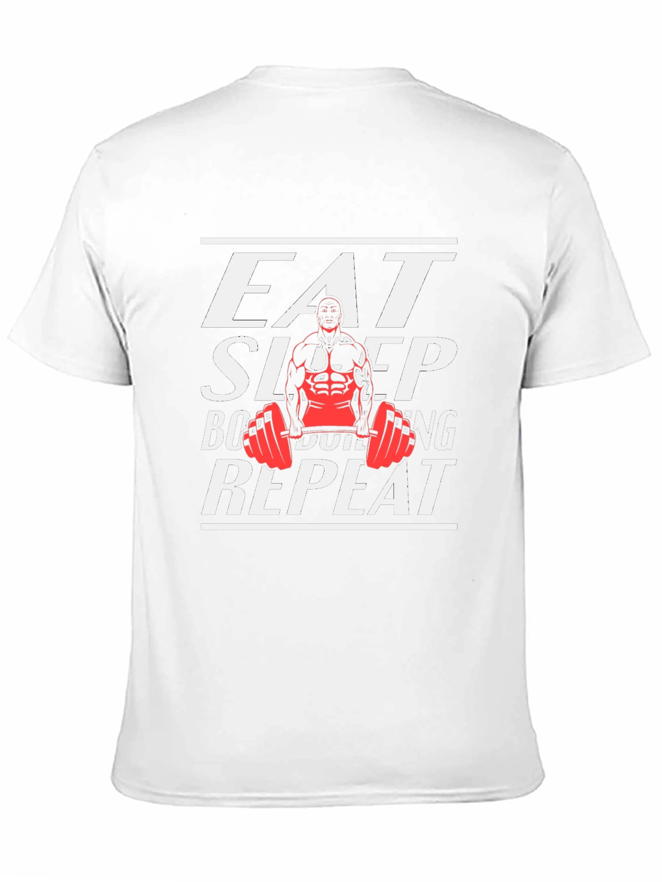 Eat Sleep Bodybuilding Repeat Black Graphic T-Shirt