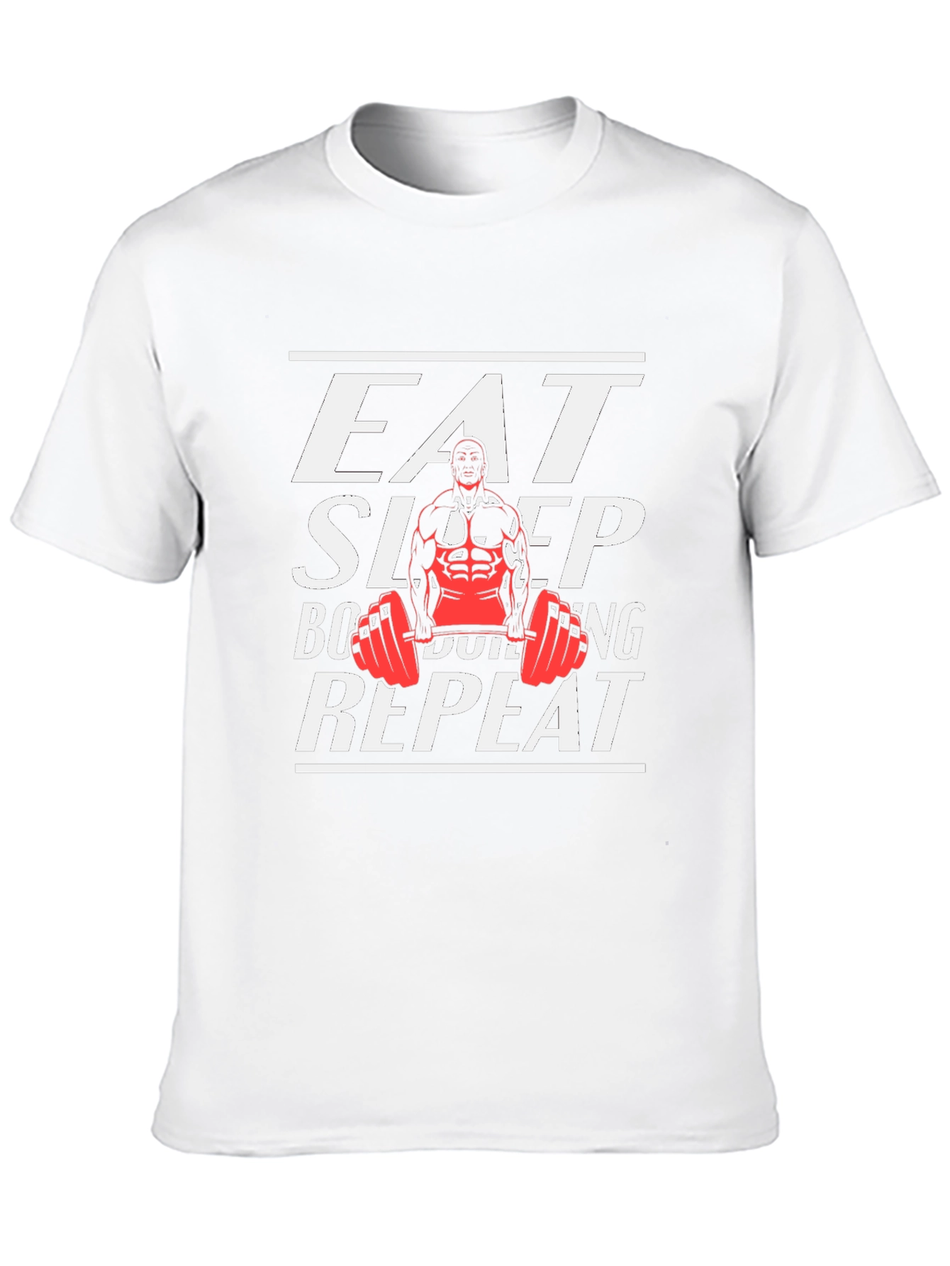 Eat Sleep Bodybuilding Repeat Black Graphic T-Shirt