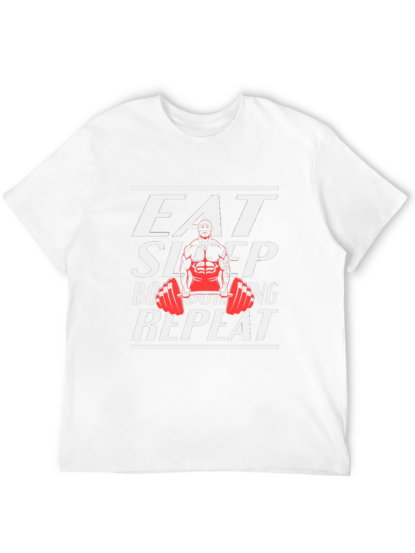 Eat Sleep Bodybuilding Repeat Black Graphic T-Shirt