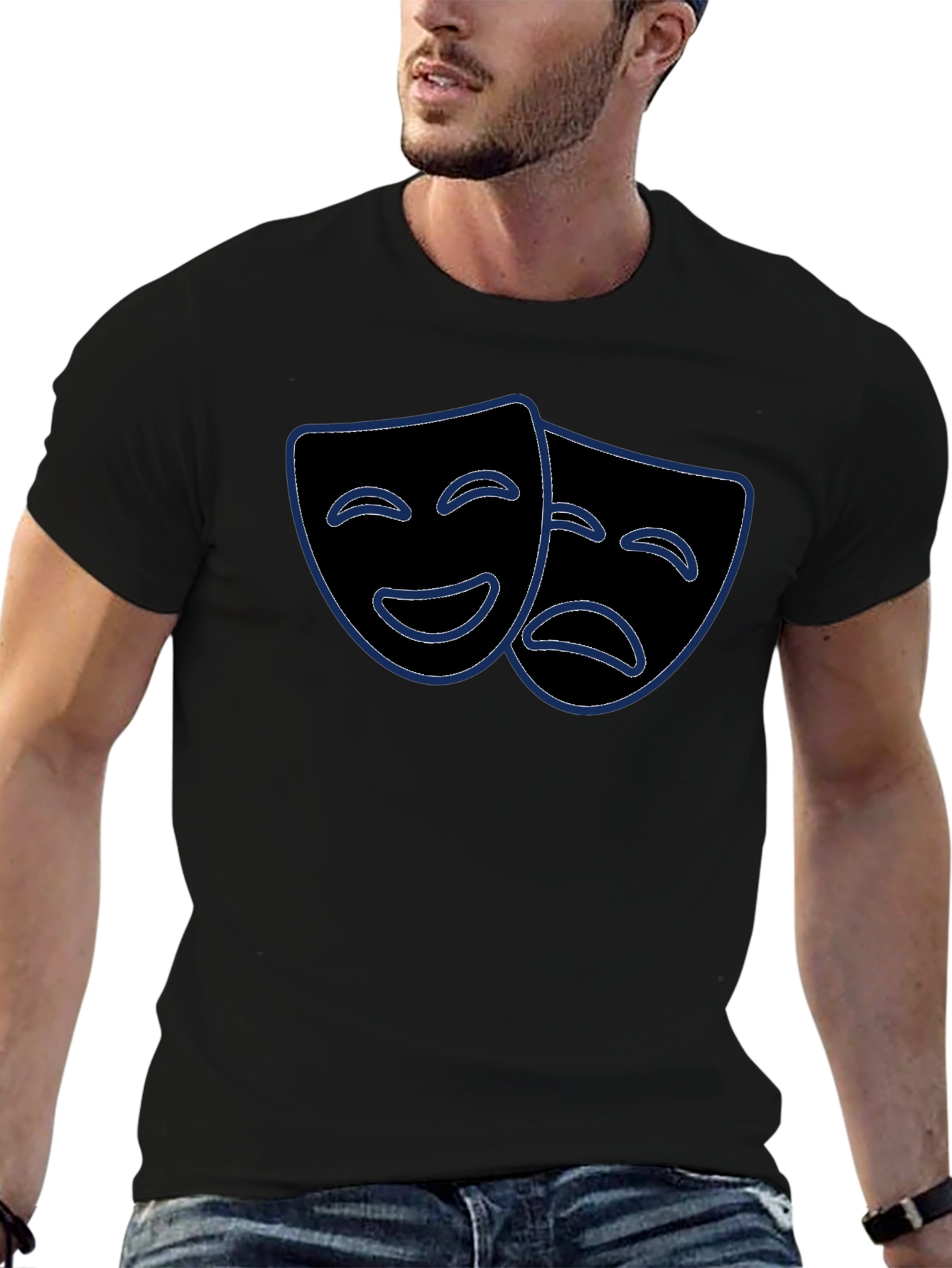 Comedy Tragedy Mask Graphic Tee