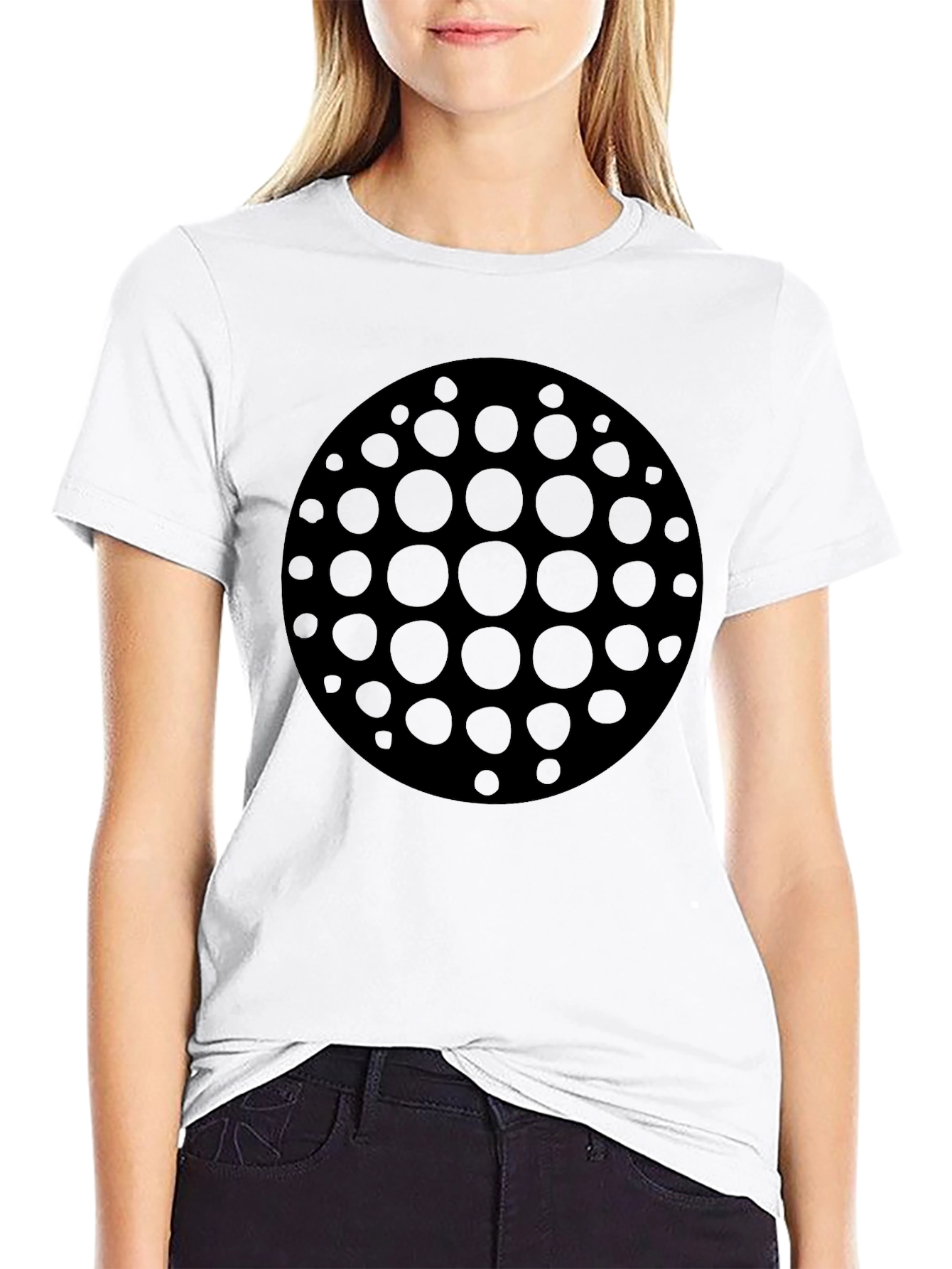 Abstract Circle Graphic Tee - Modern Style Soft Fabric