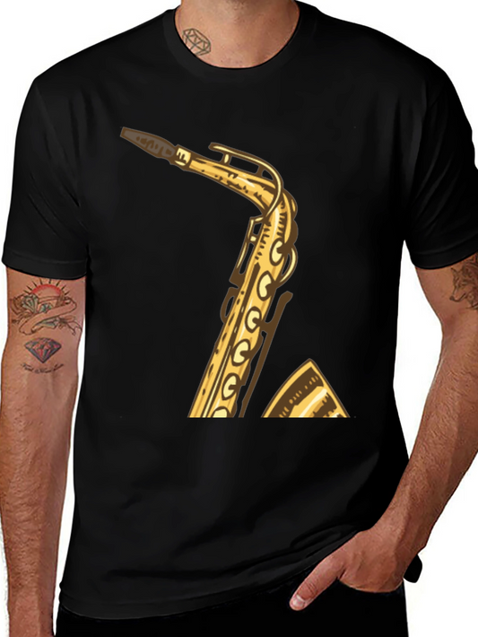 Saxophone Graphic Tee - Musician Style Shirt