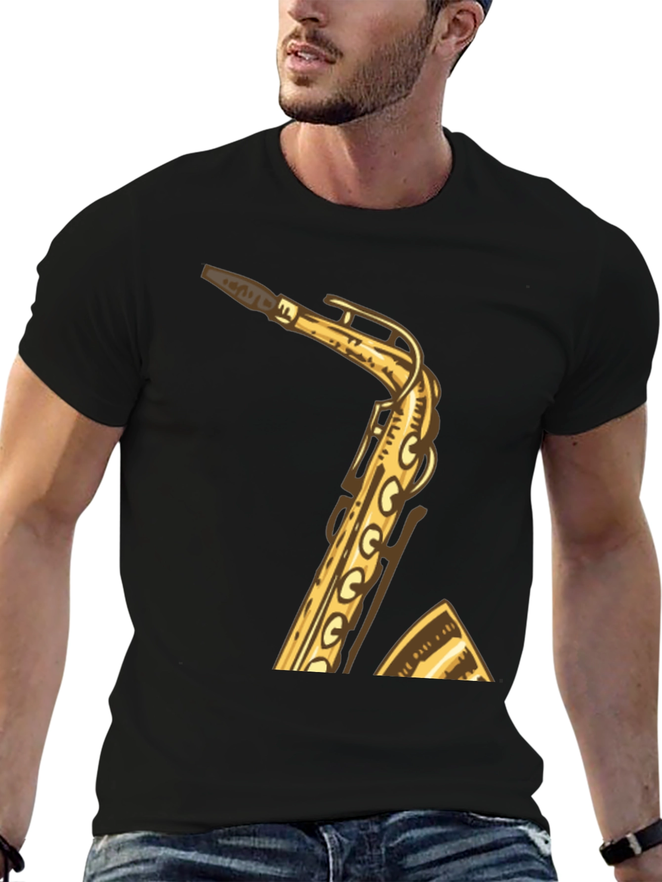 Saxophone Graphic Tee - Musician Style Shirt