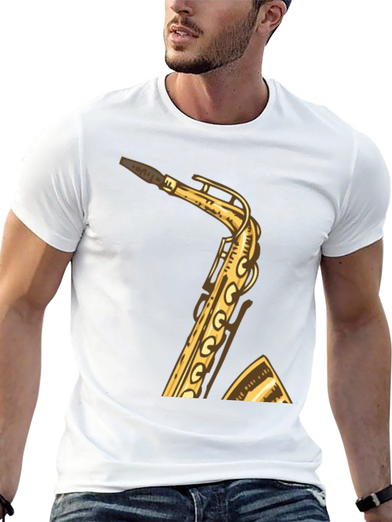 Saxophone Graphic Tee - Musician Style Shirt