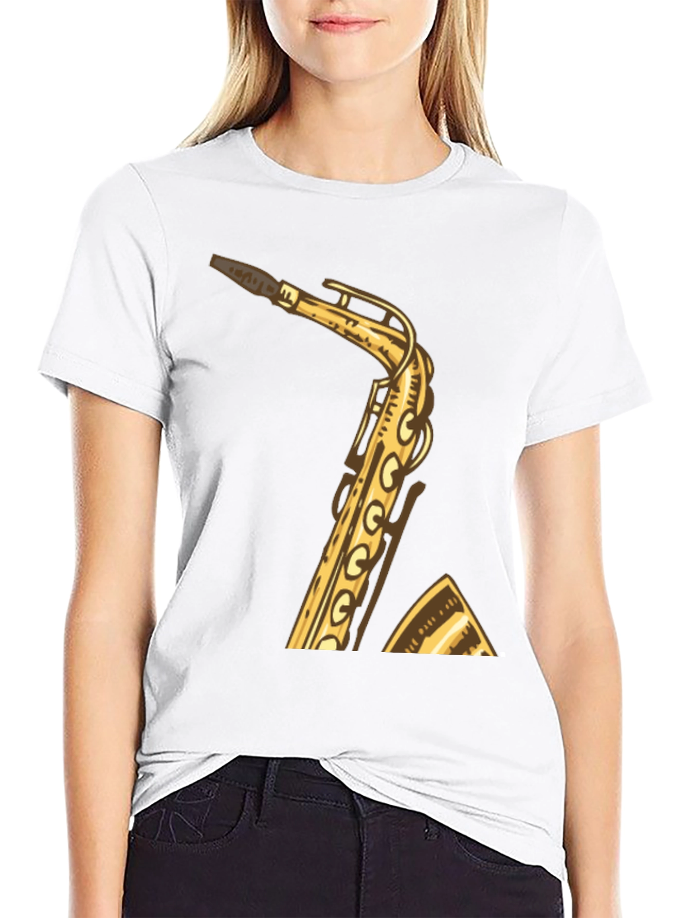 Saxophone Graphic Tee - Musician Style Shirt