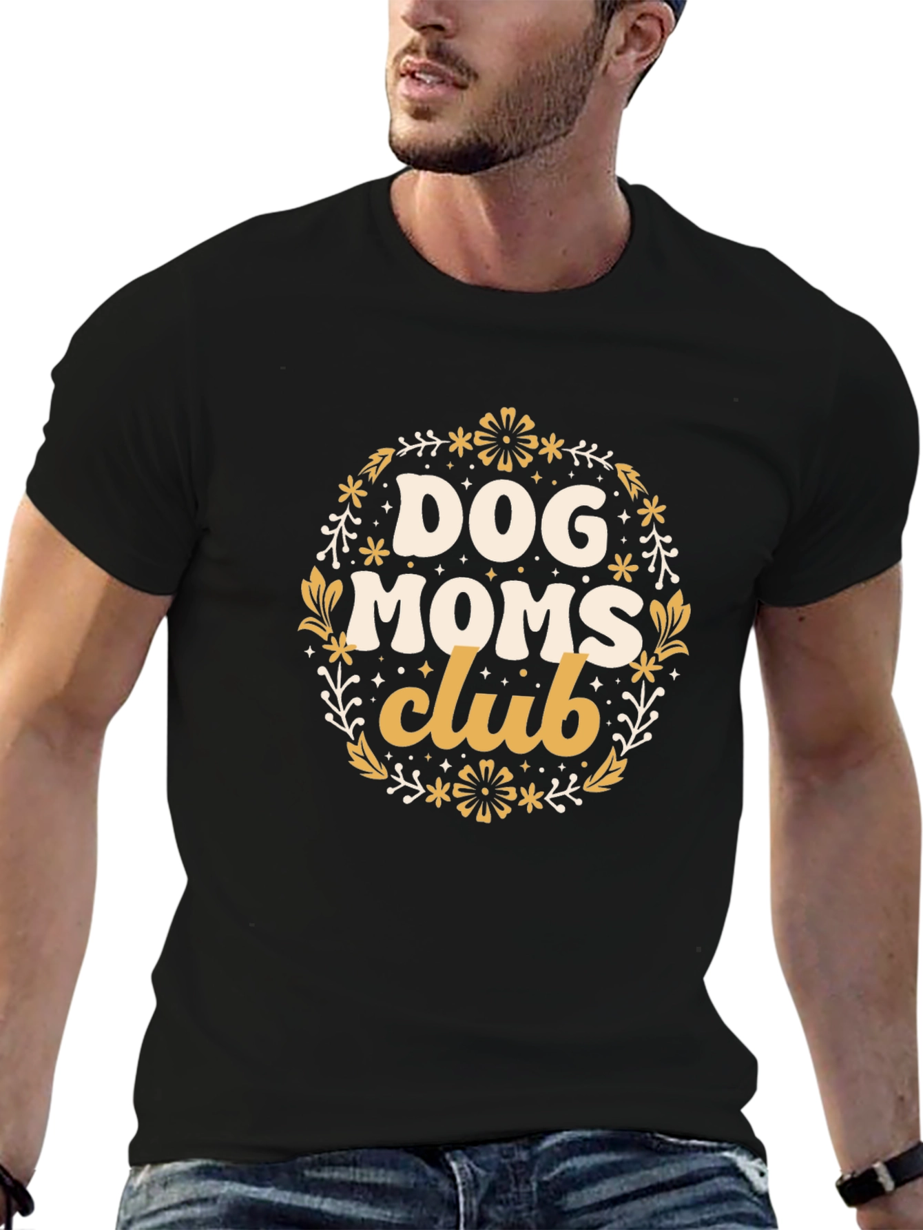 Dog Moms Club Graphic Tee - Black