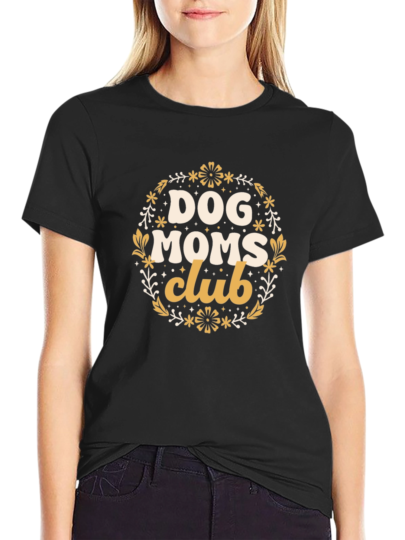 Dog Moms Club Graphic Tee - Black