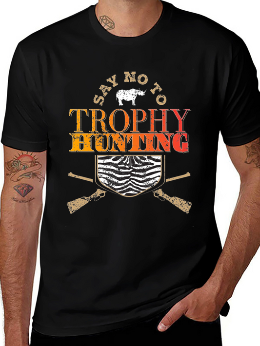 Say No to Trophy Hunting Black Graphic Tee