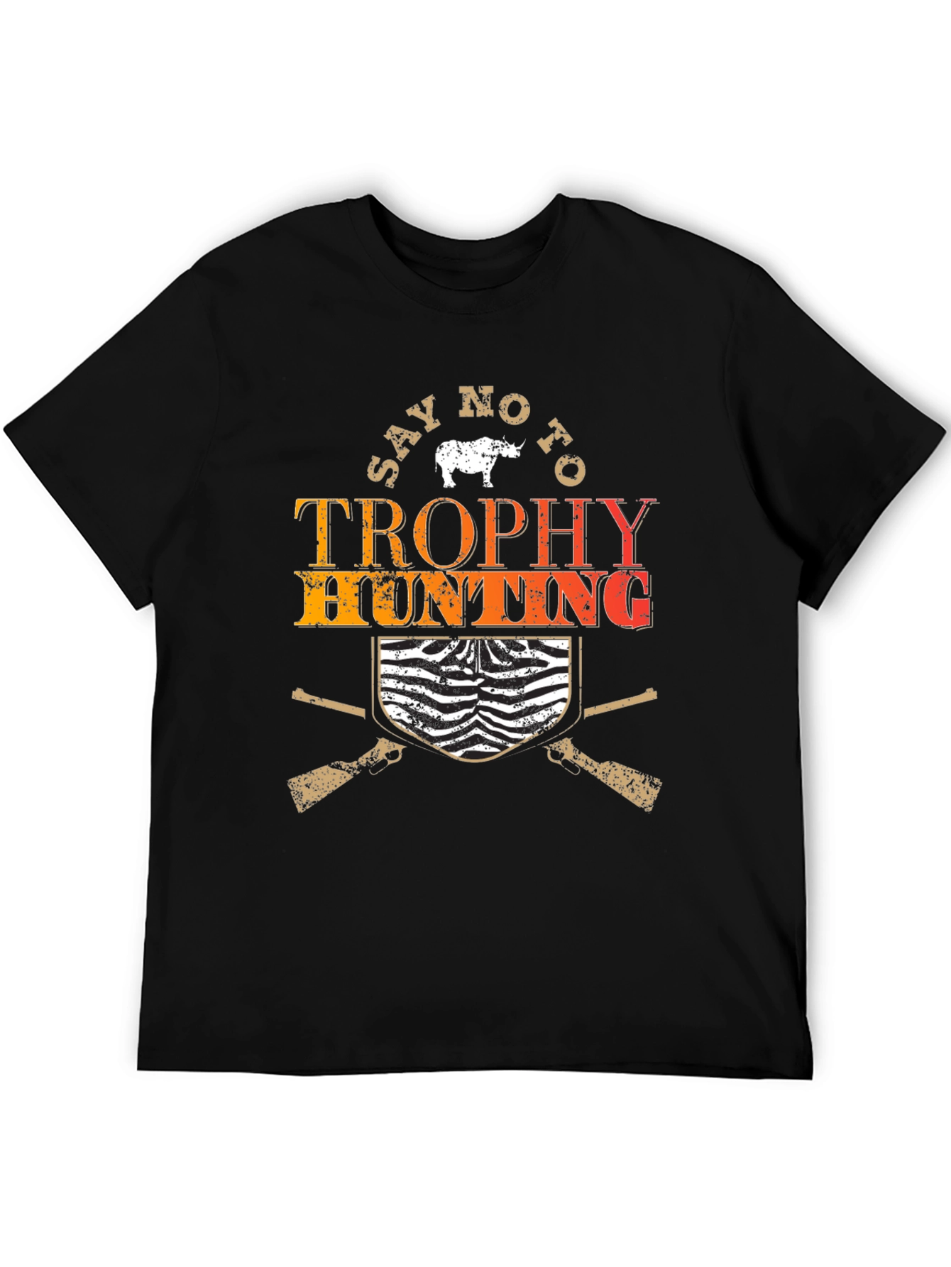 Say No to Trophy Hunting Black Graphic Tee