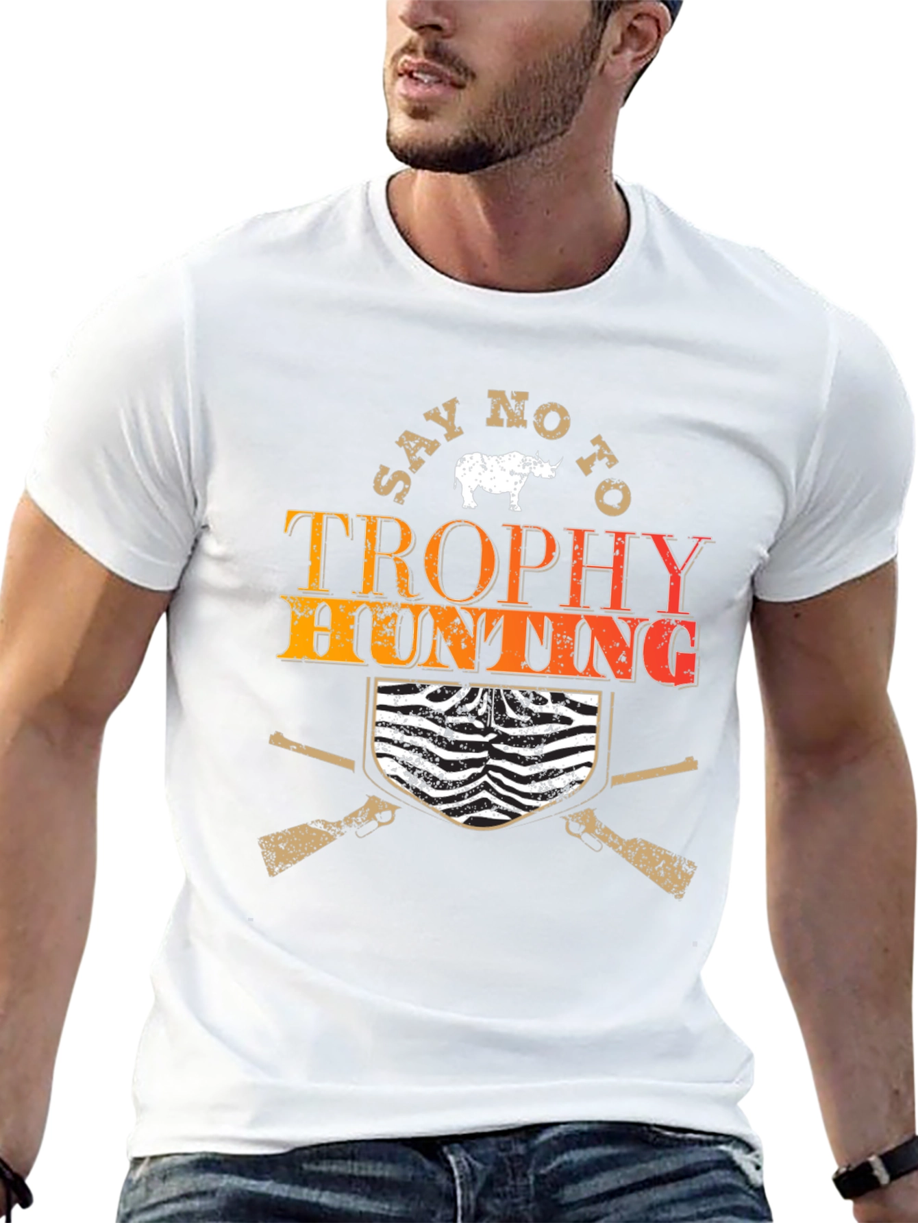 Say No to Trophy Hunting Black Graphic Tee