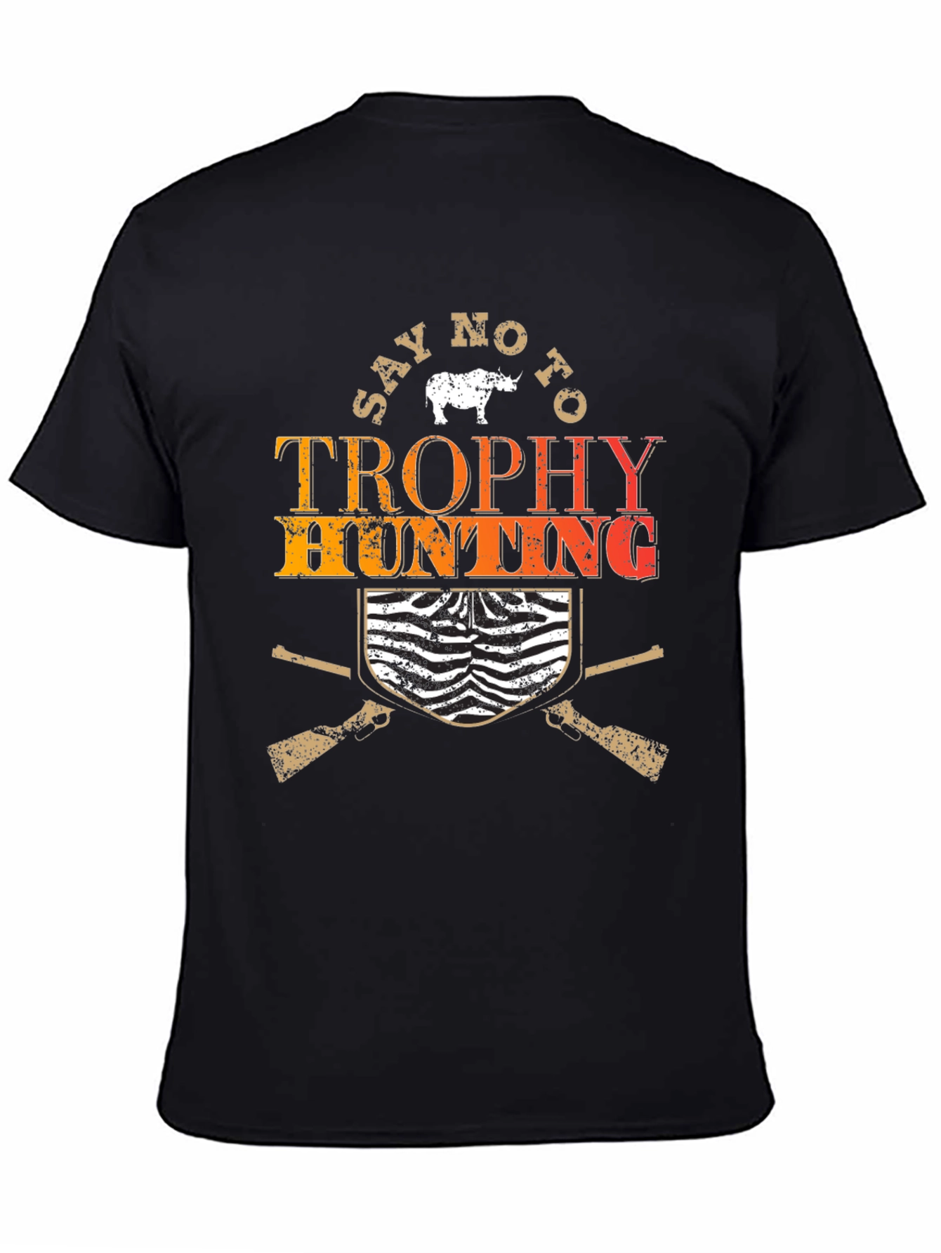 Say No to Trophy Hunting Black Graphic Tee