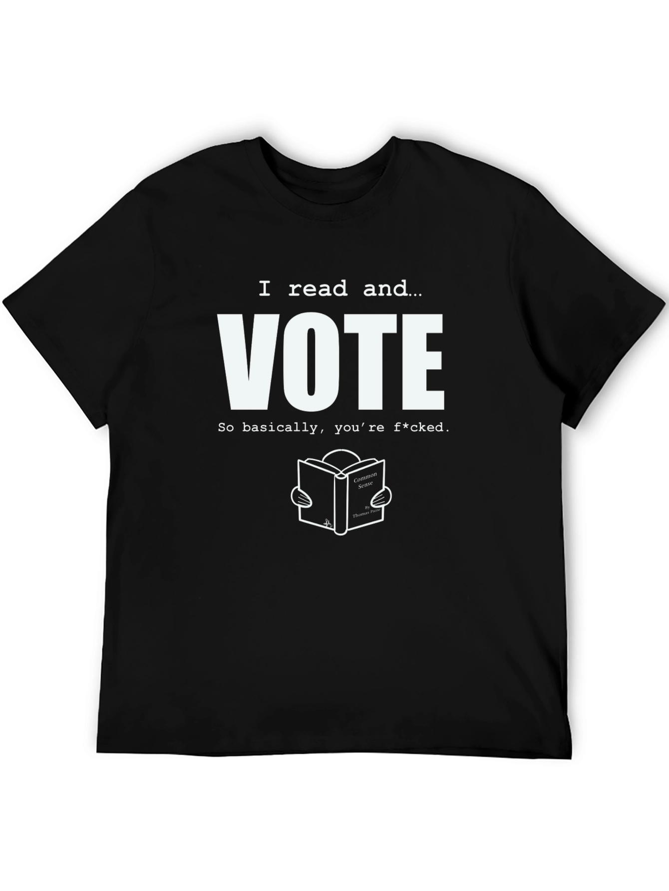 I Read and Vote Graphic Tee - Black