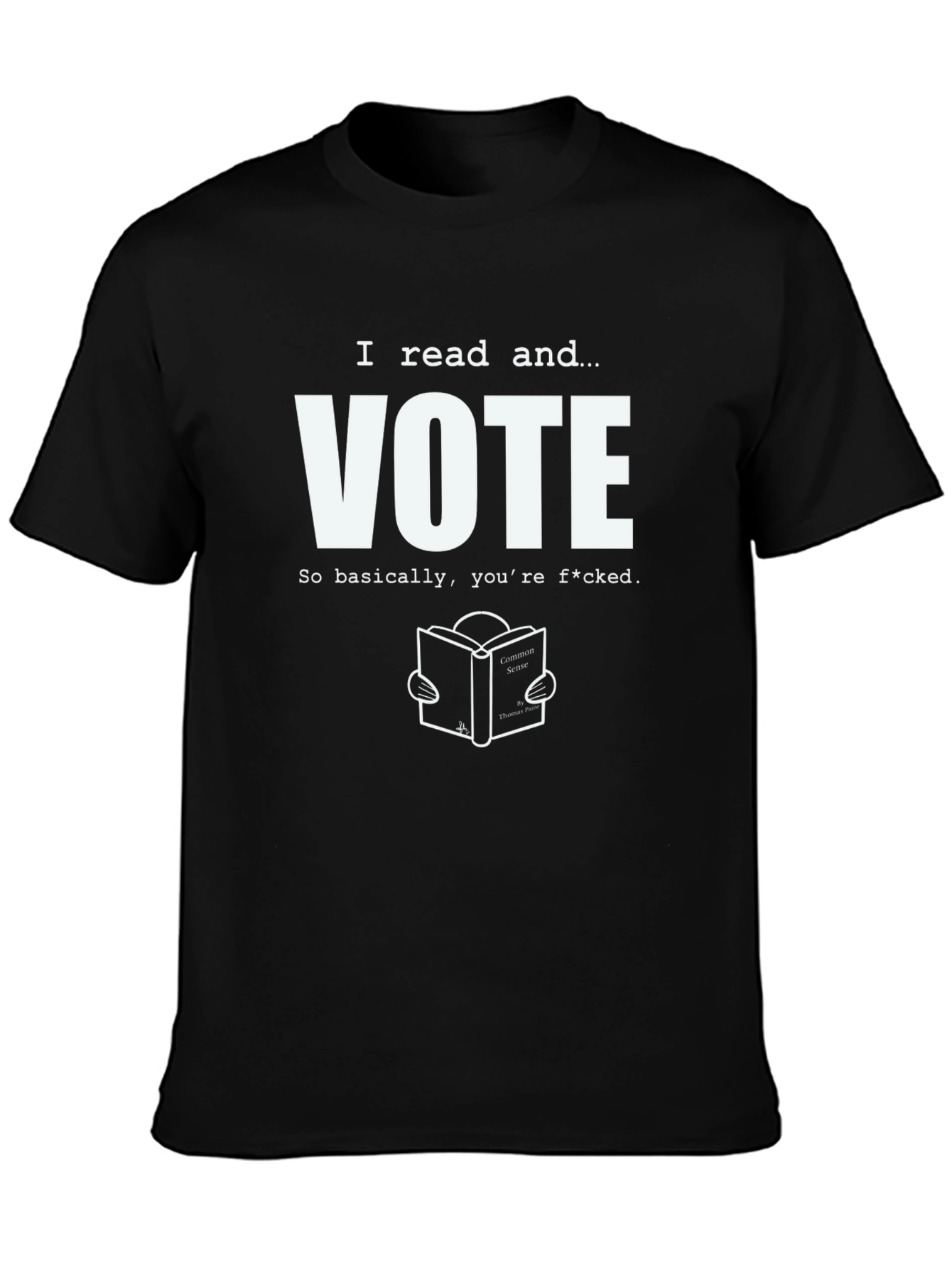 I Read and Vote Graphic Tee - Black