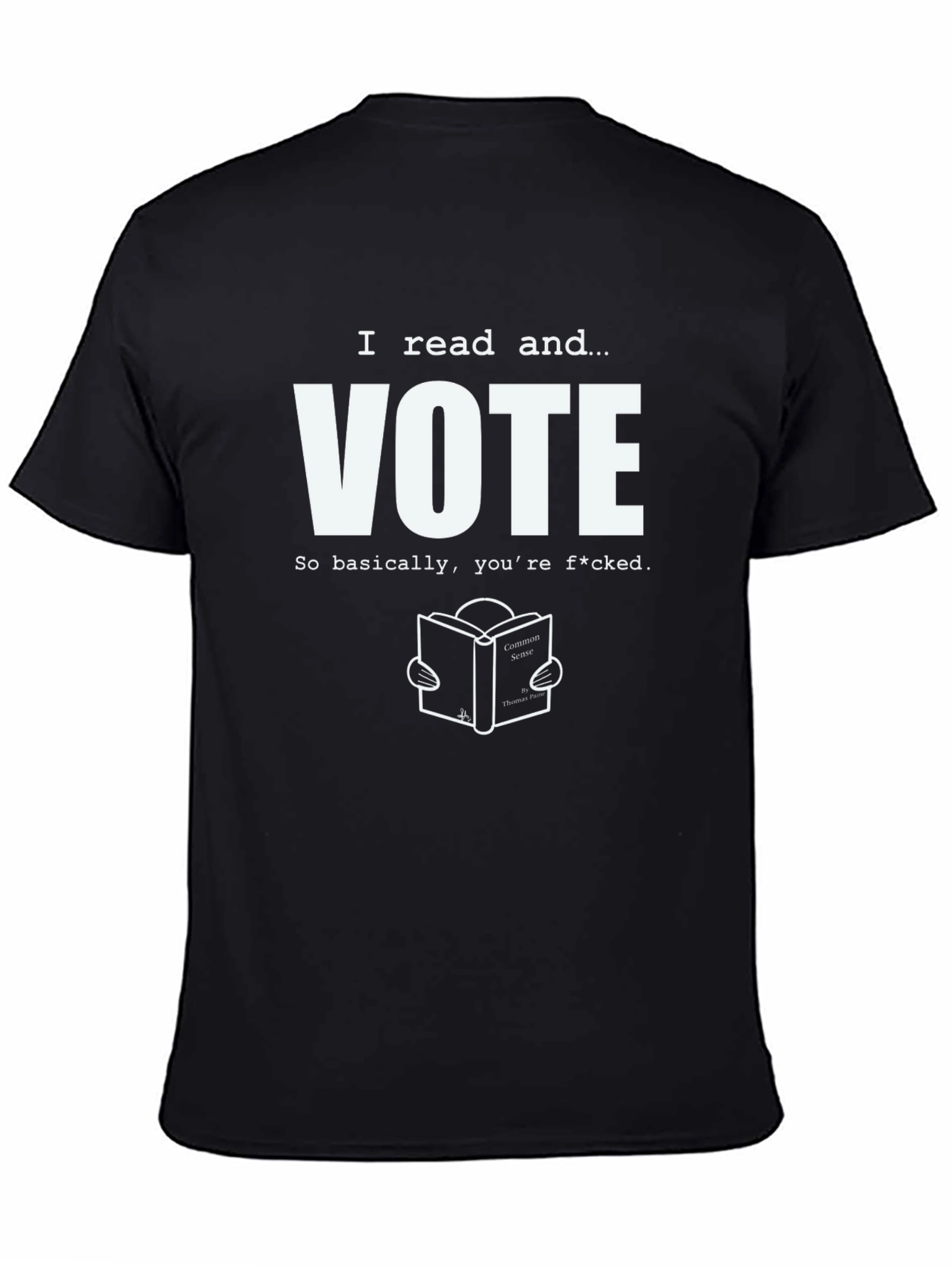 I Read and Vote Graphic Tee - Black