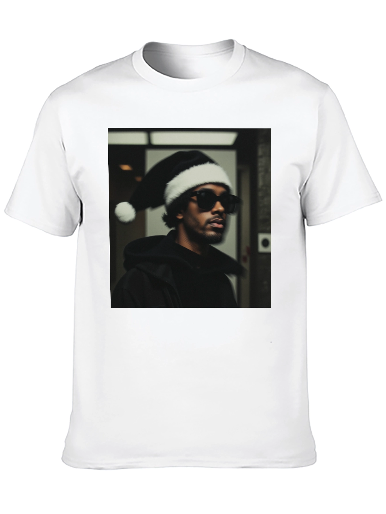 Festive Portrait Graphic Tee - Black