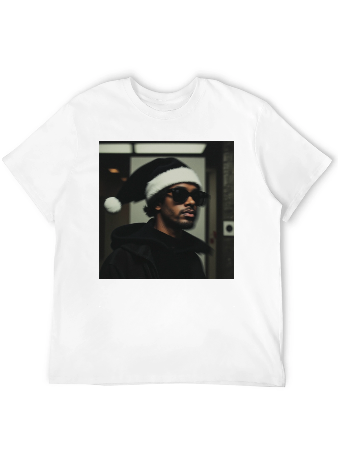 Festive Portrait Graphic Tee - Black