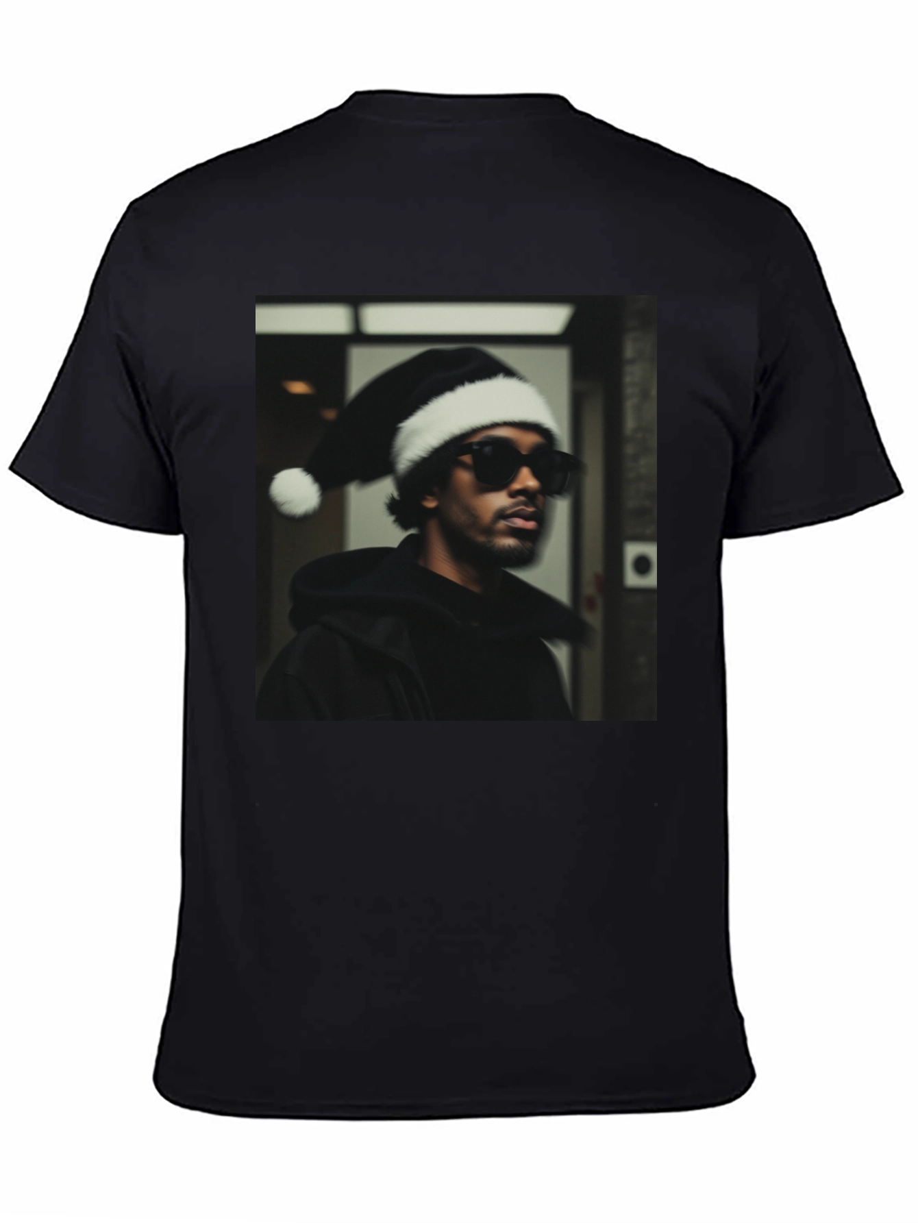 Festive Portrait Graphic Tee - Black