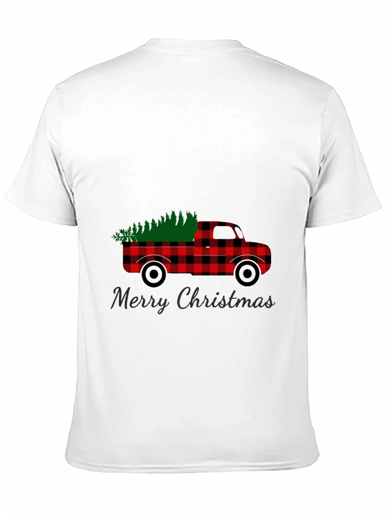 Merry Christmas Buffalo Plaid Truck T-Shirt