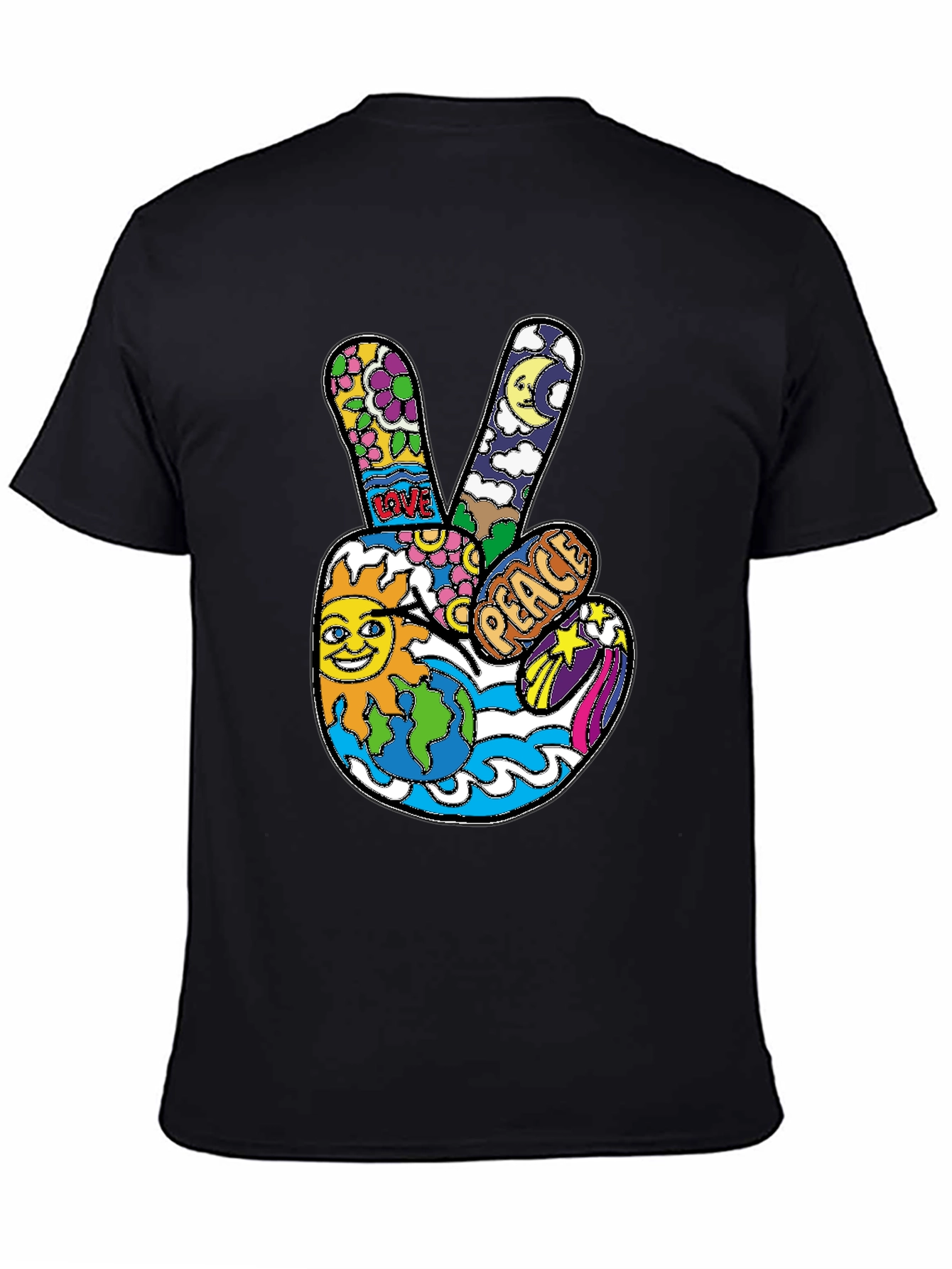 Peace Sign Graphic T-Shirt - Retro Hippie Style