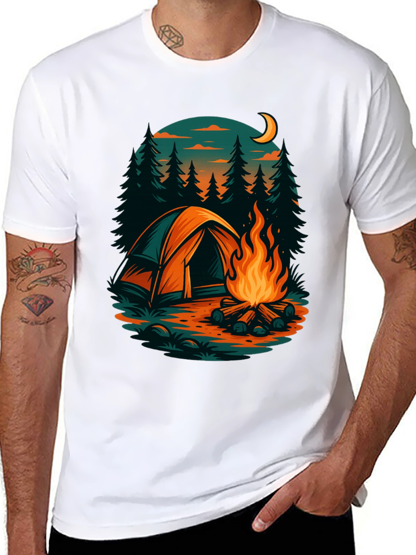 Camping Scene Graphic Tee