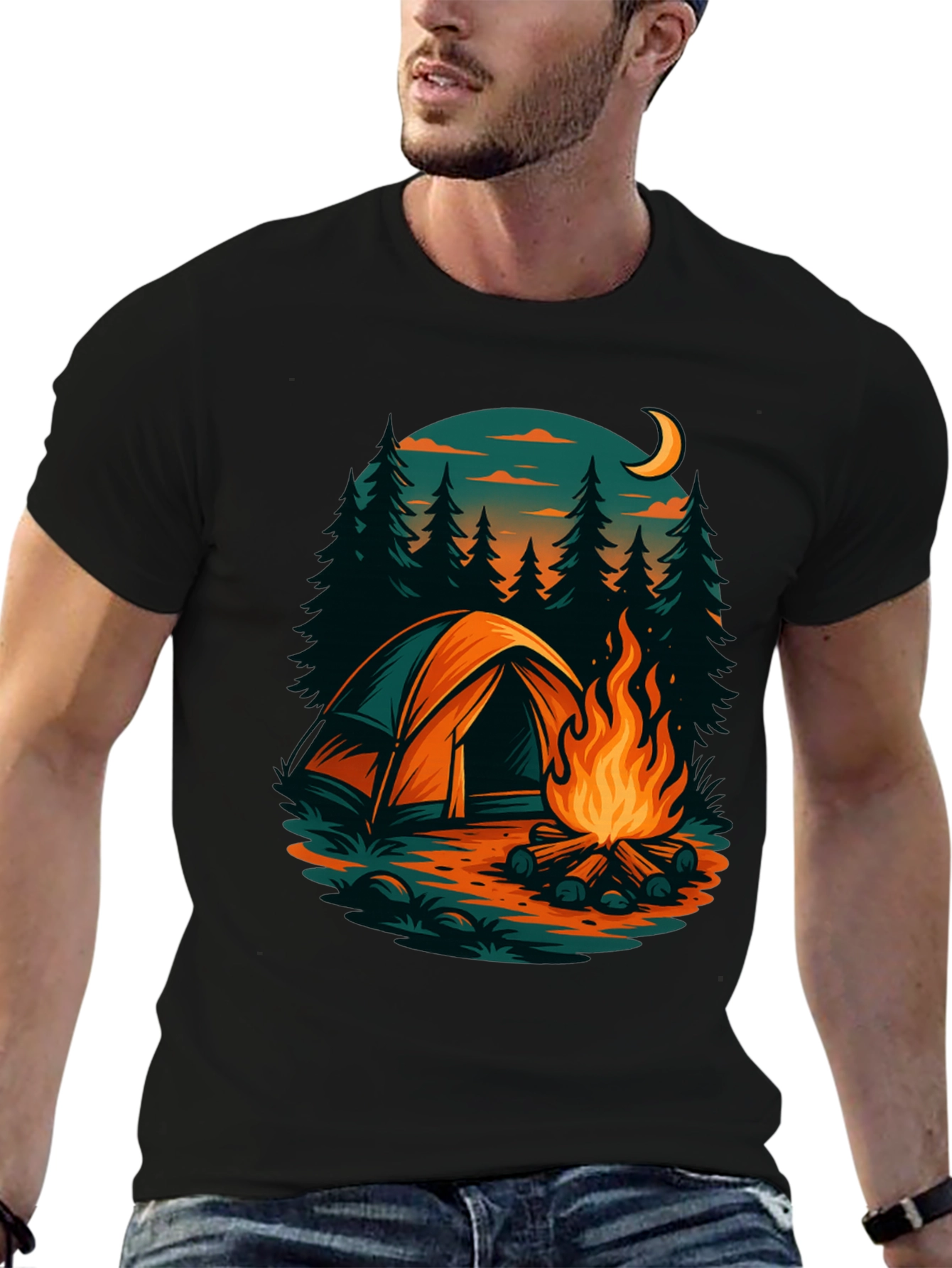 Camping Scene Graphic Tee