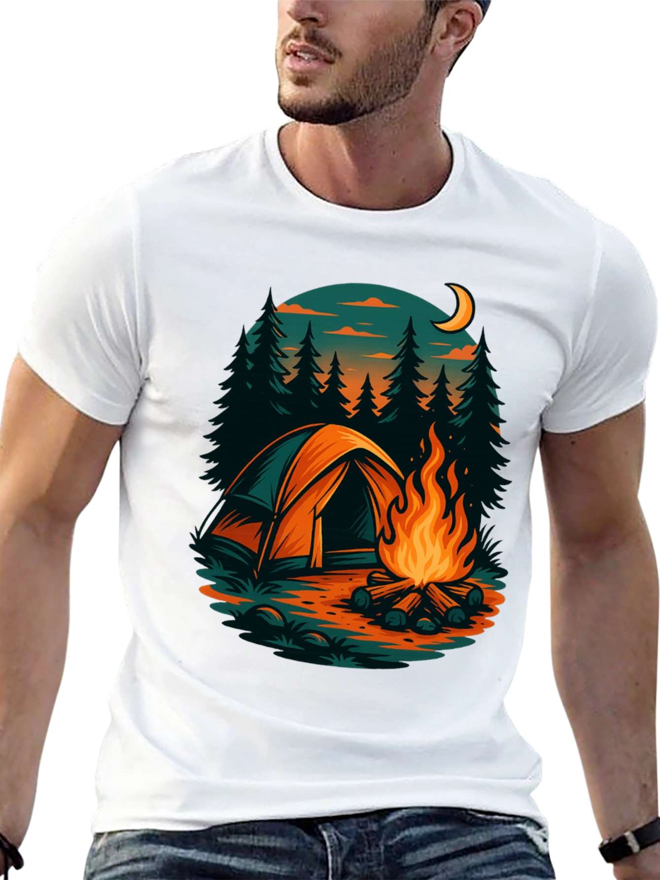 Camping Scene Graphic Tee