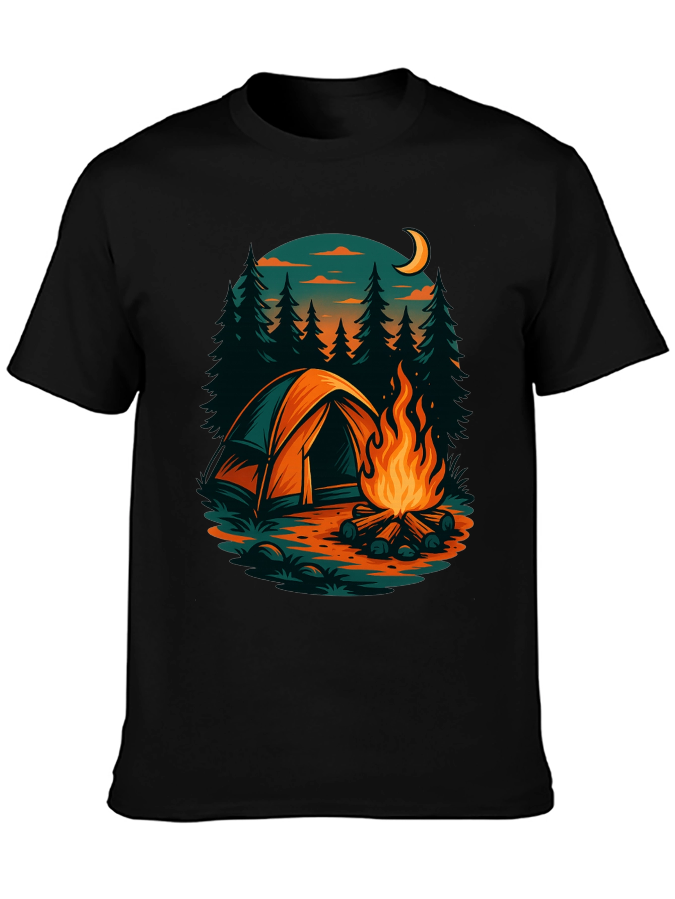 Camping Scene Graphic Tee