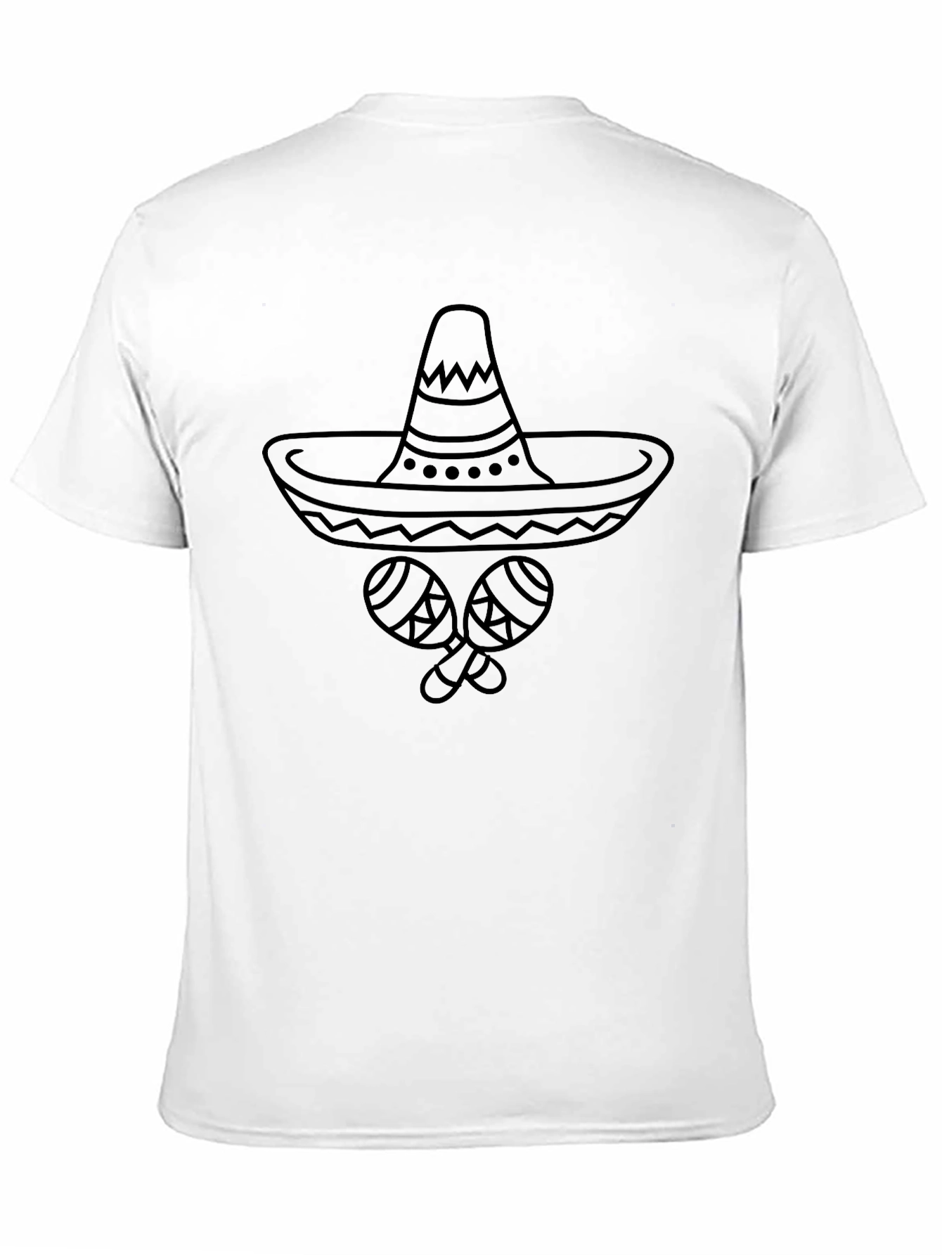 Fiesta Ready Mens T-Shirt - Sombrero & Maracas Design