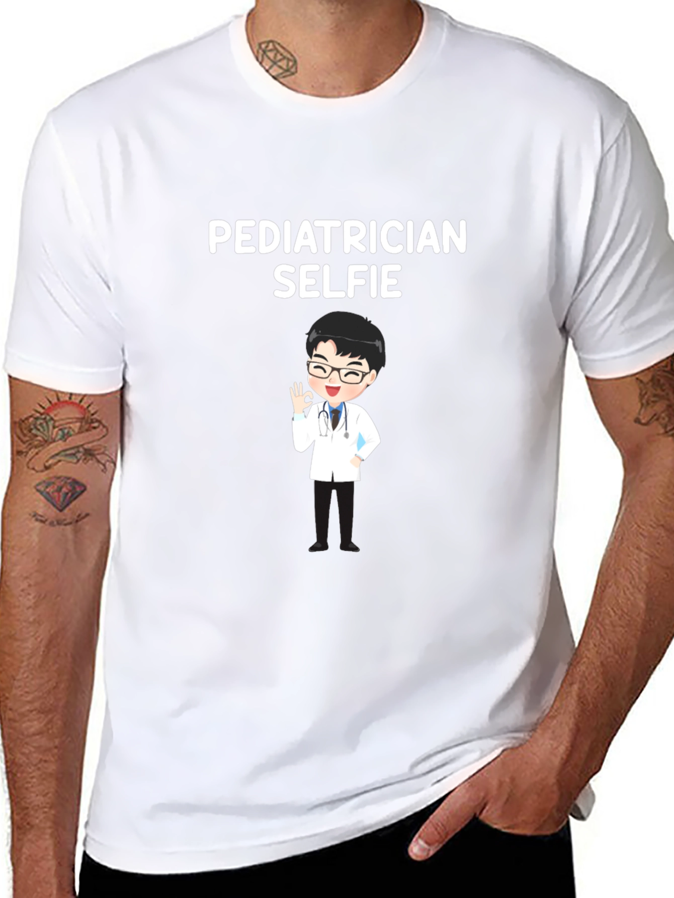 Pediatrician Selfie T-Shirt - Black