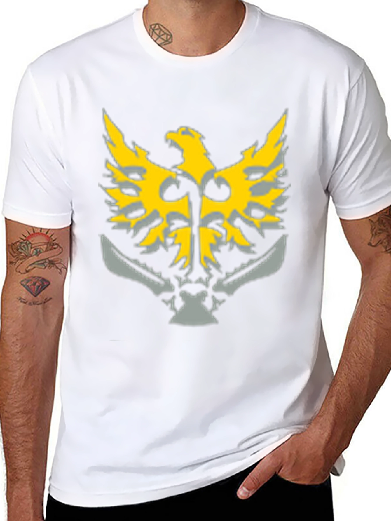 Eagle Emblem Graphic Print Tee - Stylish Mens T-Shirt