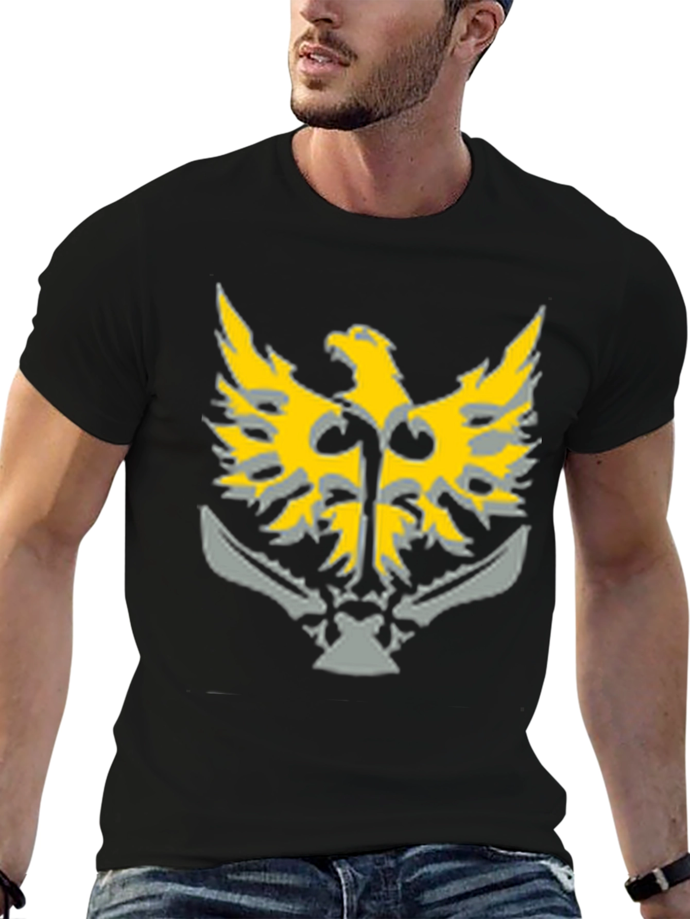 Eagle Emblem Graphic Print Tee - Stylish Mens T-Shirt
