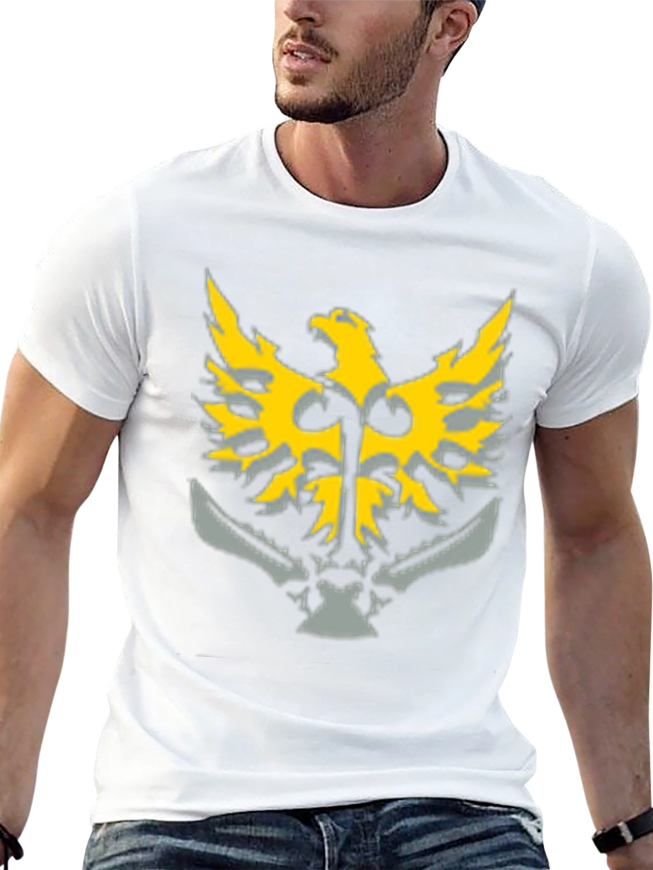 Eagle Emblem Graphic Print Tee - Stylish Mens T-Shirt