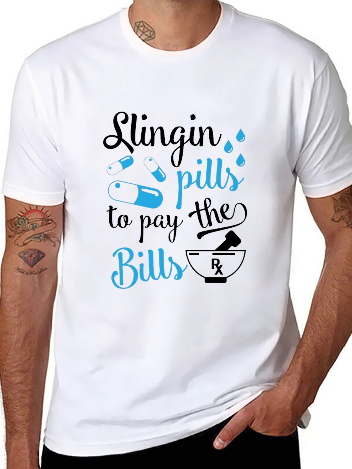 Slingin Pills Graphic T-Shirt - Funny Pharmacy Tee