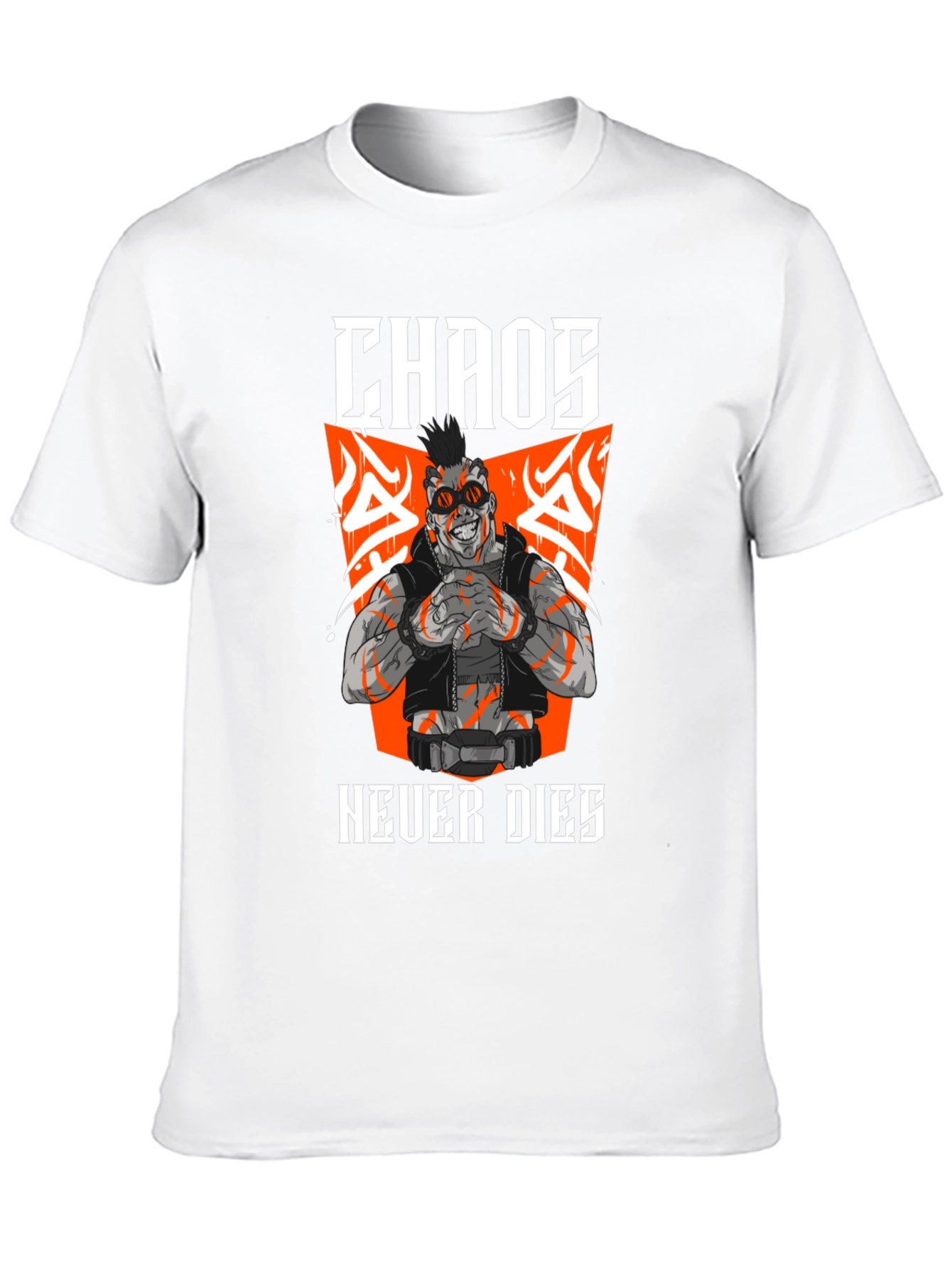 Chaos Never Dies Graphic Print Black T-Shirt