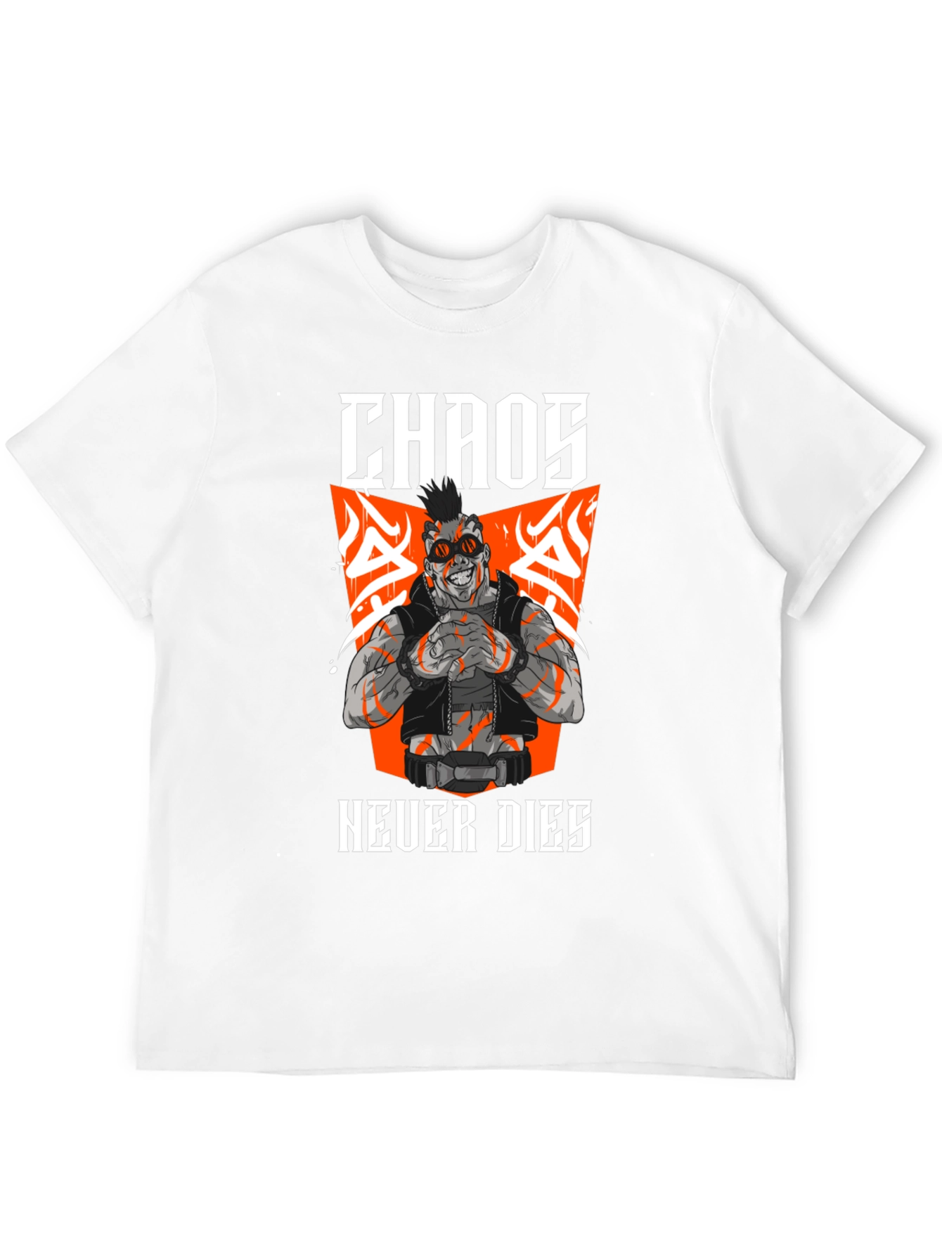 Chaos Never Dies Graphic Print Black T-Shirt