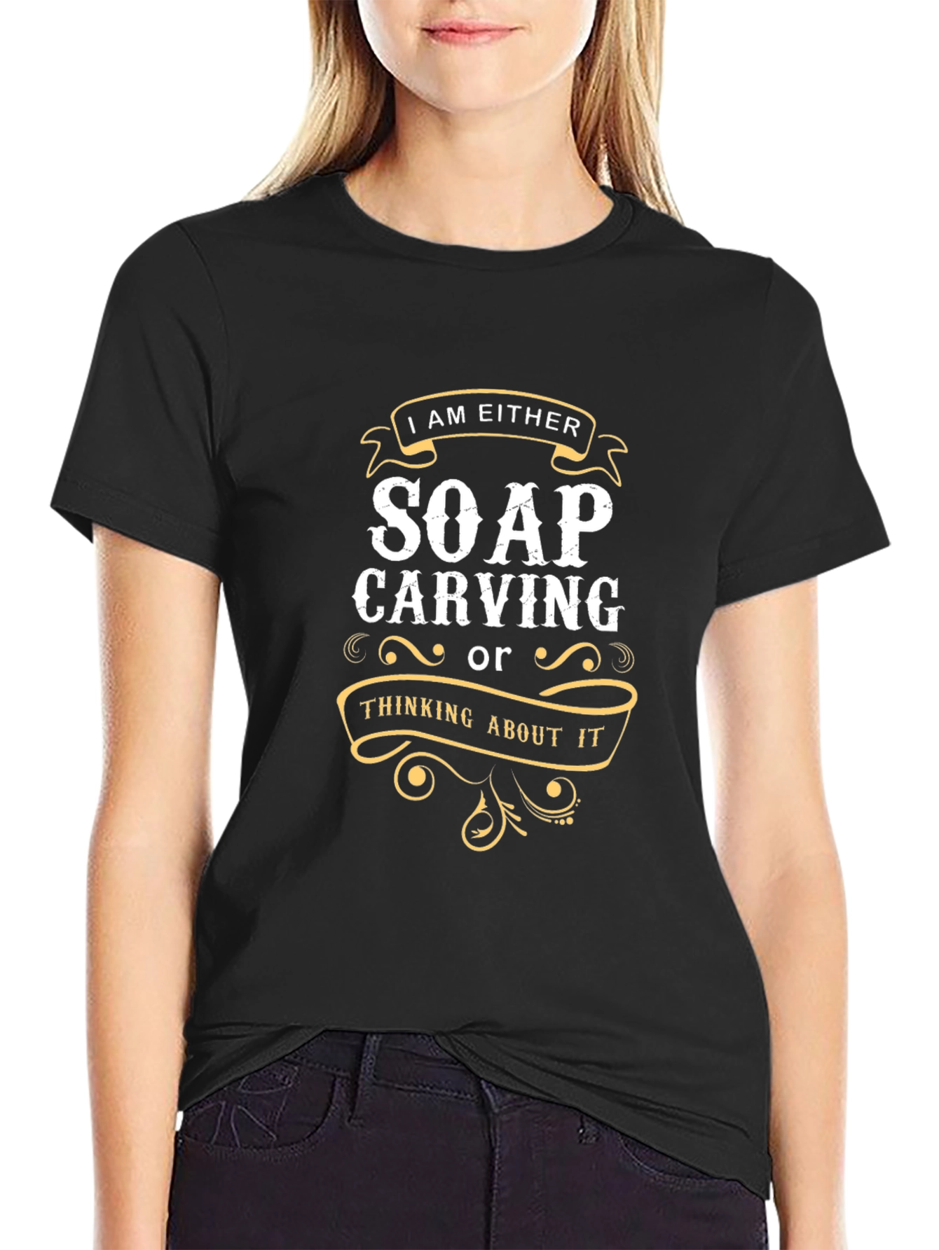 Soap Carving T-Shirt: I Am Either... Funny Hobby Tee