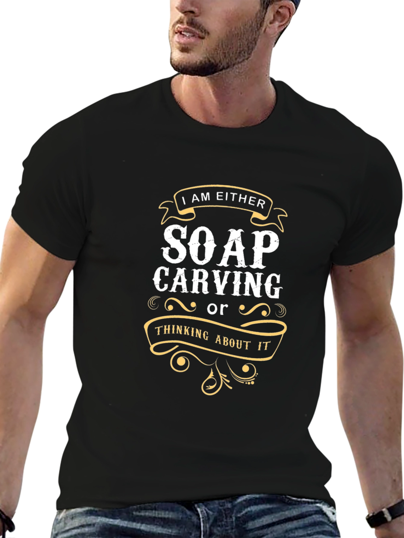 Soap Carving T-Shirt: I Am Either... Funny Hobby Tee
