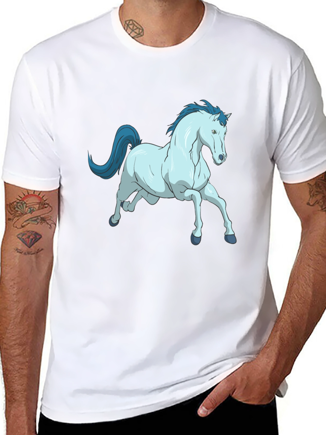 Horse Graphic Tee - Unique Cartoon Design