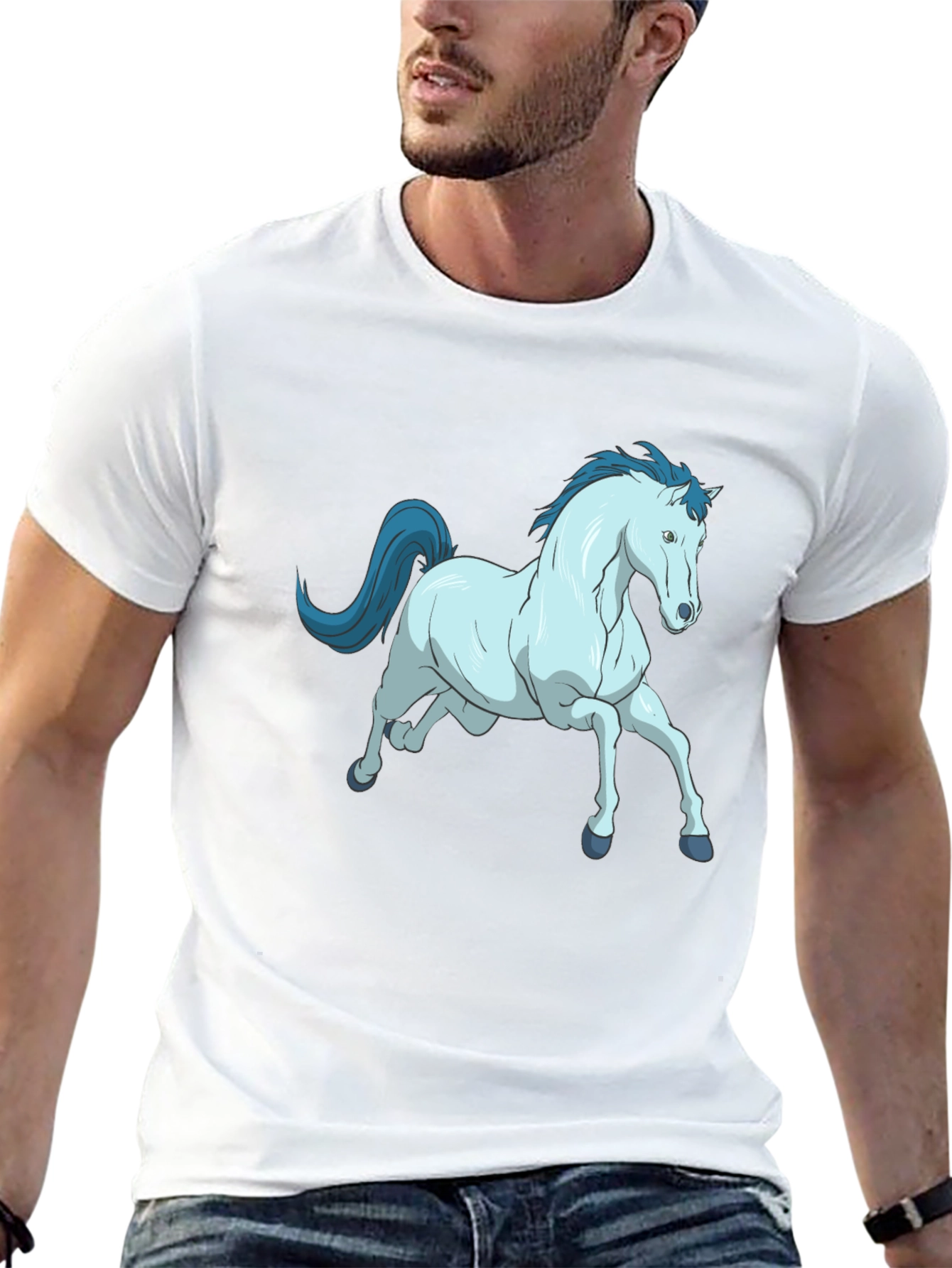 Horse Graphic Tee - Unique Cartoon Design