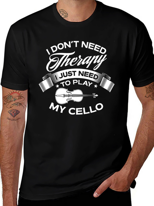 Cello Therapy T-Shirt - Musicians Black Tee