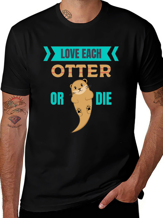 Love Each Otter Black Graphic Tee