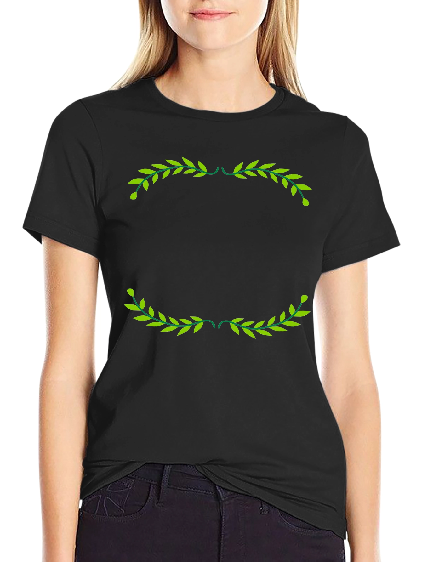 Olive Branch Graphic Black T-Shirt