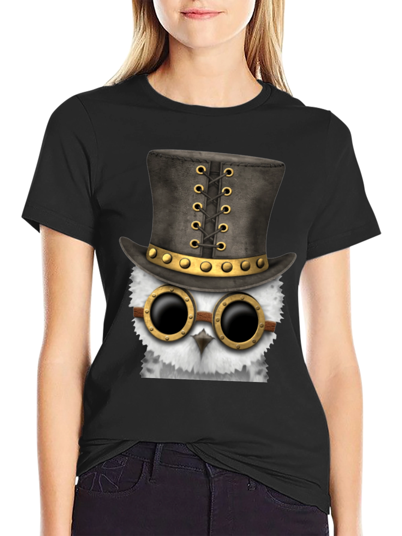 Steampunk Owl T-Shirt - Unique Design!