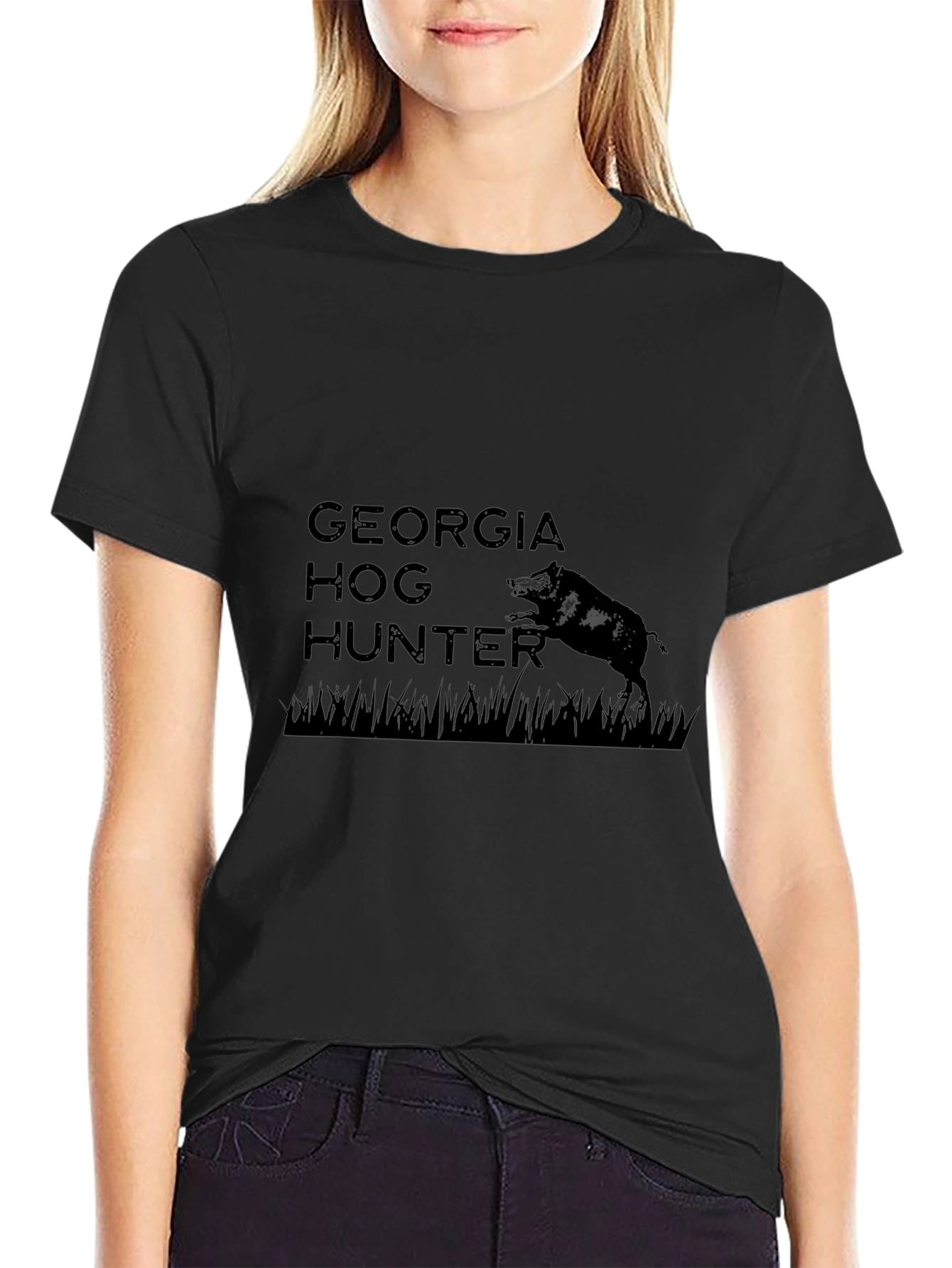Georgia Hog Hunter Graphic T-Shirt Black